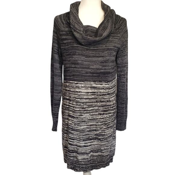 Express Sweater Womens Dress Sz M Preppy Marled Fall Cozy Cowl Neck Hombre Gray - Picture 1 of 13